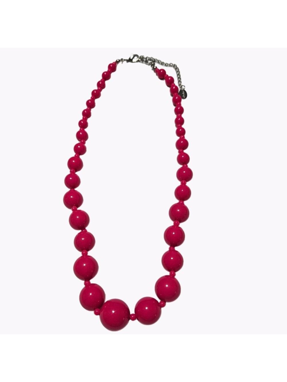 Claires Retro Chunky Beaded Necklace Pink Beads 90s 80s Fashion Jewelry Women